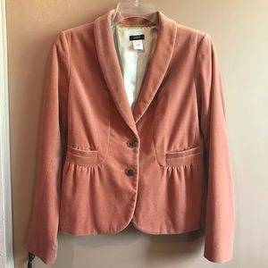 J Crew Velvet Eden Blazer. Blossom Peach, Size 4